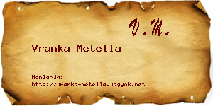 Vranka Metella névjegykártya